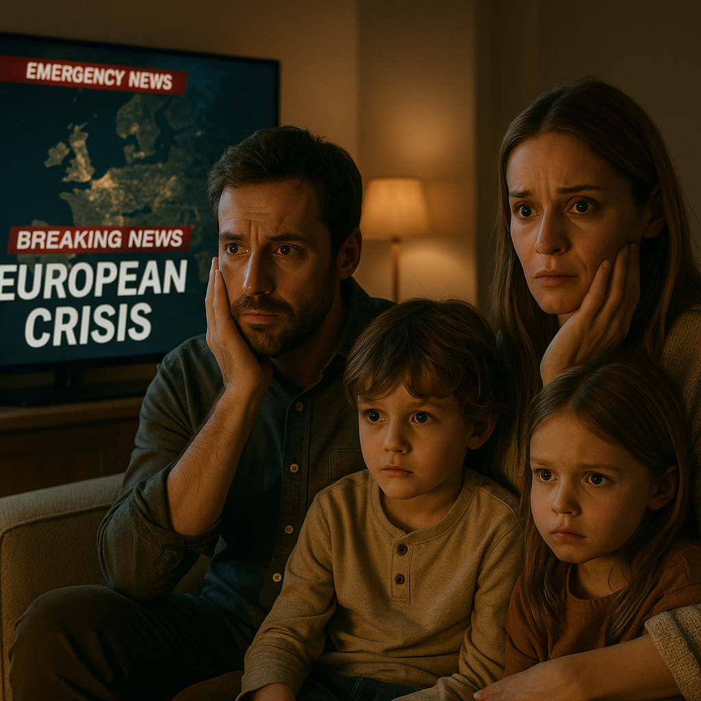 European family during crisis